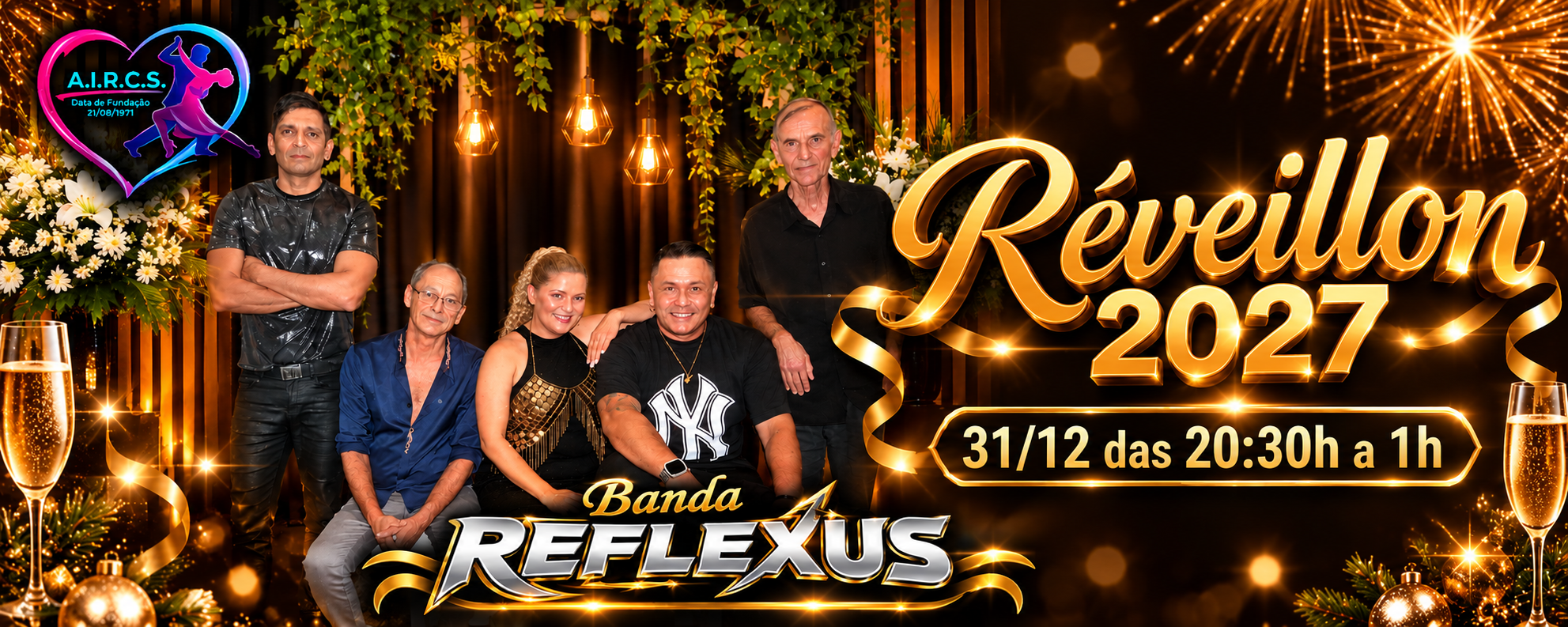 Réveillon 2027 com a Banda Reflexus